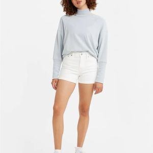 LEVI’S White Mid-Length Cuffed Denim Shorts